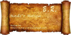 Butár Rufina névjegykártya