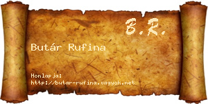 Butár Rufina névjegykártya